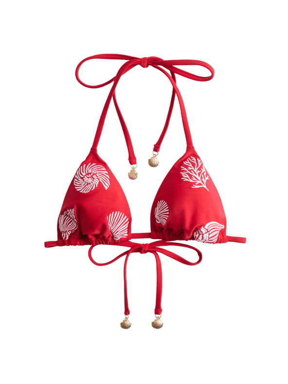 Marks & Spencer Háromszög bikini felső párnázottsággal és hímzéssel Marks & Spencer piros