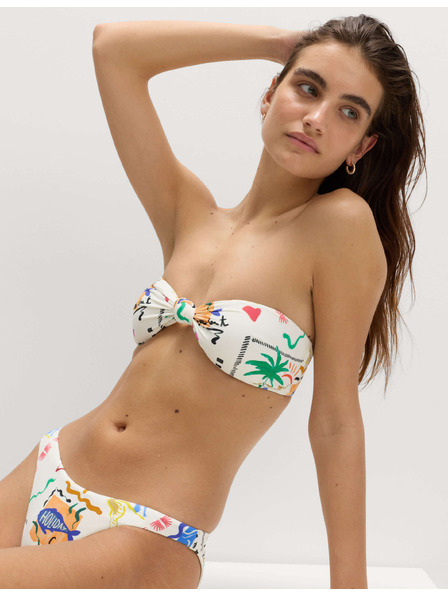 Marks & Spencer Merevített bandeau típusú bikini felső nyomattal Marks & Spencer többszínű