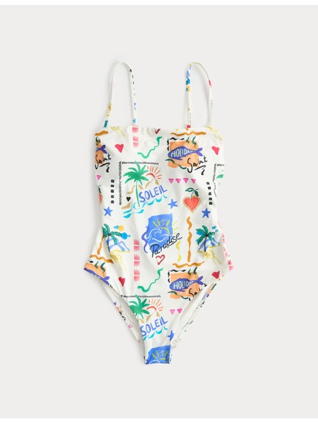 Marks & Spencer Bandeau típusú fürdőruha nyomattal Marks & Spencer többszínű