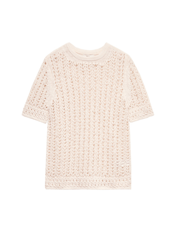 Marks & Spencer Textúrált felső magas pamutarányú Marks & Spencer krém