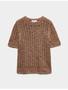 Marks & Spencer Textúrált felső magas pamutarányú Marks & Spencer barna