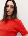 Marks & Spencer Kötött top szűk fazonban buklé anyagból magas pamut tartalommal Marks & Spencer piros