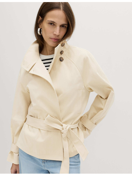 Marks & Spencer Rövid trench kabát övvel és álló gallérral Marks & Spencer krémszín