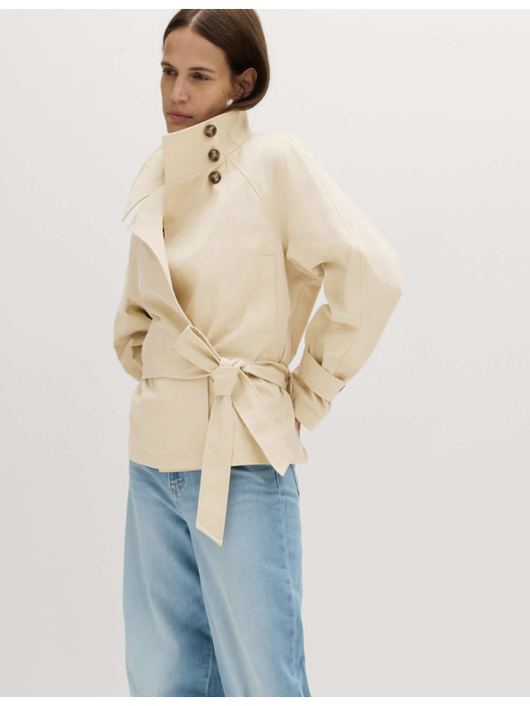 Marks & Spencer Rövid trench kabát övvel és álló gallérral Marks & Spencer krémszín