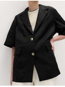 Marks & Spencer Rövid ujjú blazer magas lyocel és len tartalommal Marks & Spencer fekete