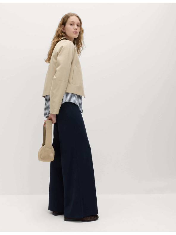 Marks & Spencer Jersey széles szárú stretch nadrág Marks & Spencer tengerészkék