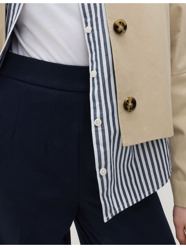 Marks & Spencer Jersey széles szárú stretch nadrág Marks & Spencer tengerészkék