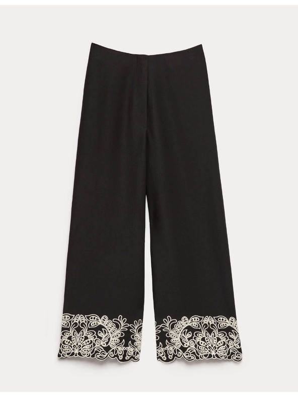 Marks & Spencer Hímzett egyenes szárú magas modál tartalmú nadrág Marks & Spencer fekete