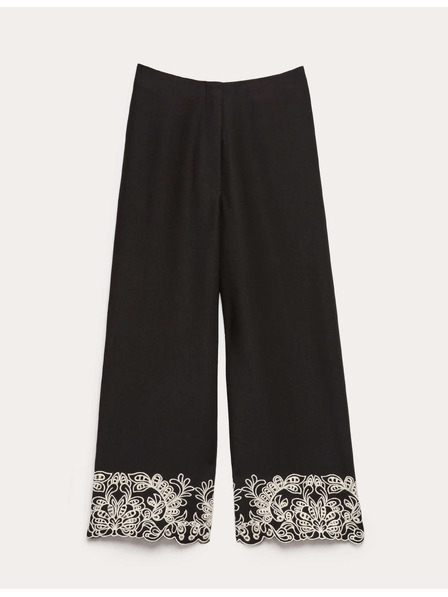 Marks & Spencer Hímzett egyenes szárú magas modál tartalmú nadrág Marks & Spencer fekete