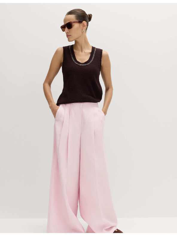 Marks & Spencer Lyocel Palazzo nadrág gazdag előre redőzöttel Marks & Spencer rózsaszín