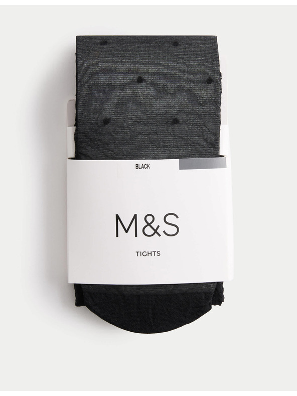 Marks & Spencer Fekete Marks & Spencer női átlátszó pöttyös harisnyanadrág 20 DEN