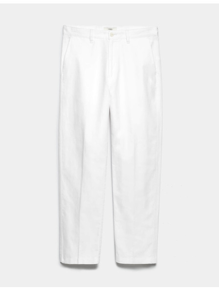 Marks & Spencer Len keverék chino nadrág, normál szabás Marks & Spencer fehér