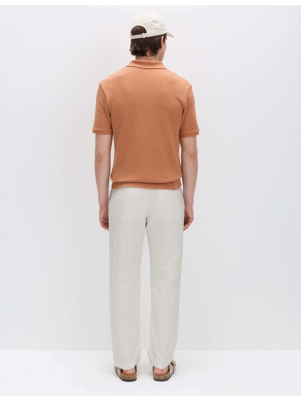 Marks & Spencer Chino nadrág lenvegyület keverékből, normál fazon Marks & Spencer bézs