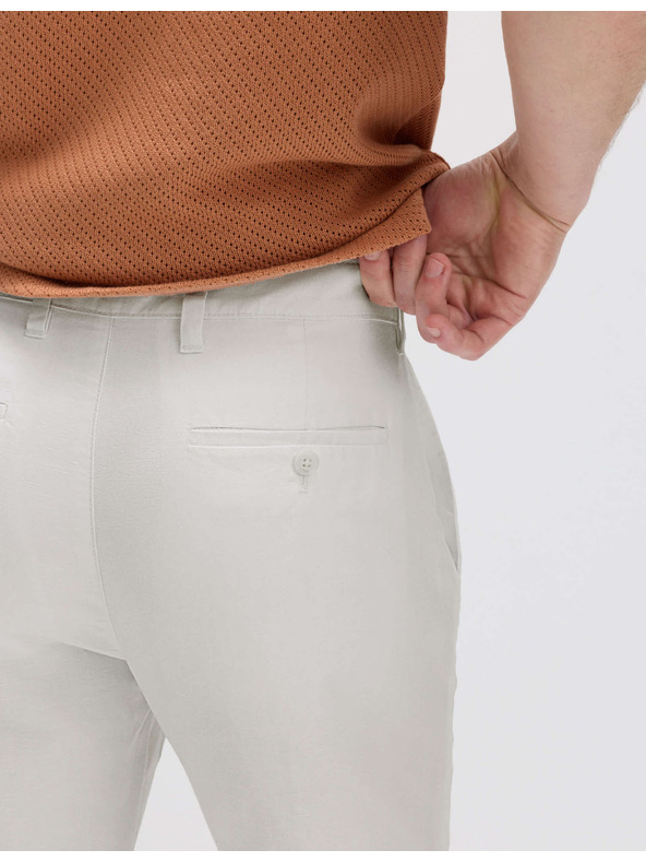 Marks & Spencer Chino nadrág lenvegyület keverékből, normál fazon Marks & Spencer bézs