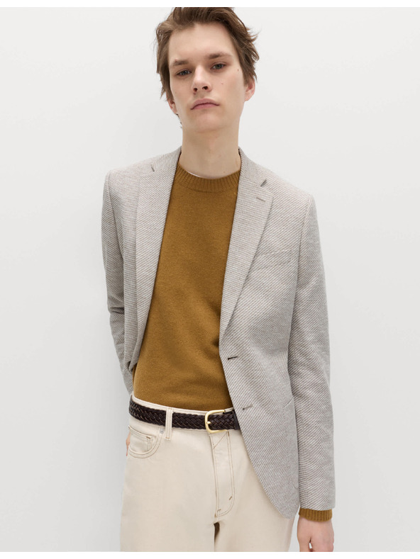 Marks & Spencer Stretch blazer enyhe szabott szabás textúrával, pamutból Marks & Spencer krém