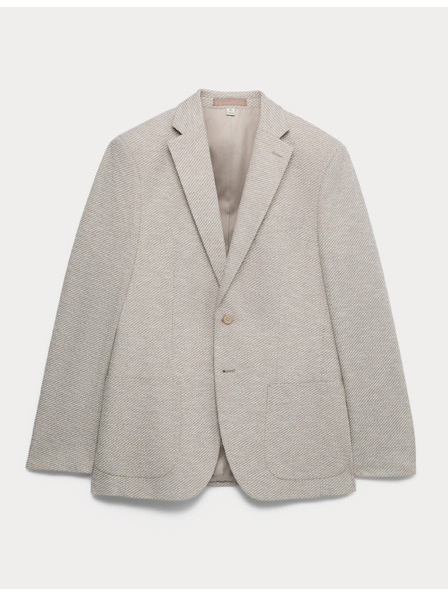 Marks & Spencer Stretch blazer enyhe szabott szabás textúrával, pamutból Marks & Spencer krém