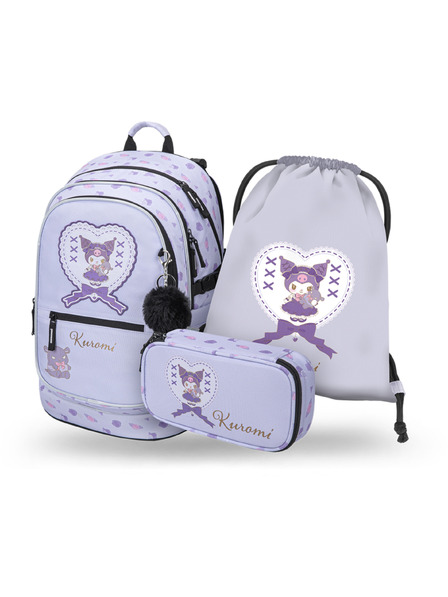 BAAGL  BAAGL SZETT 3 Core Kuromi Sweet One: hátizsák, tolltartó, tornazsák GRS