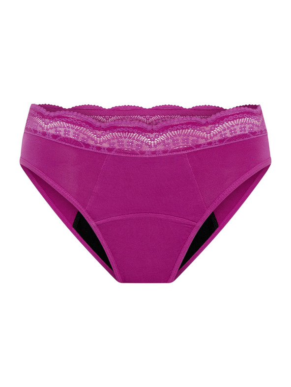 Modibodi Modibodi Sensual Hi Waist Bikini Super menstruációs fehérnemű Electric Fuchsia