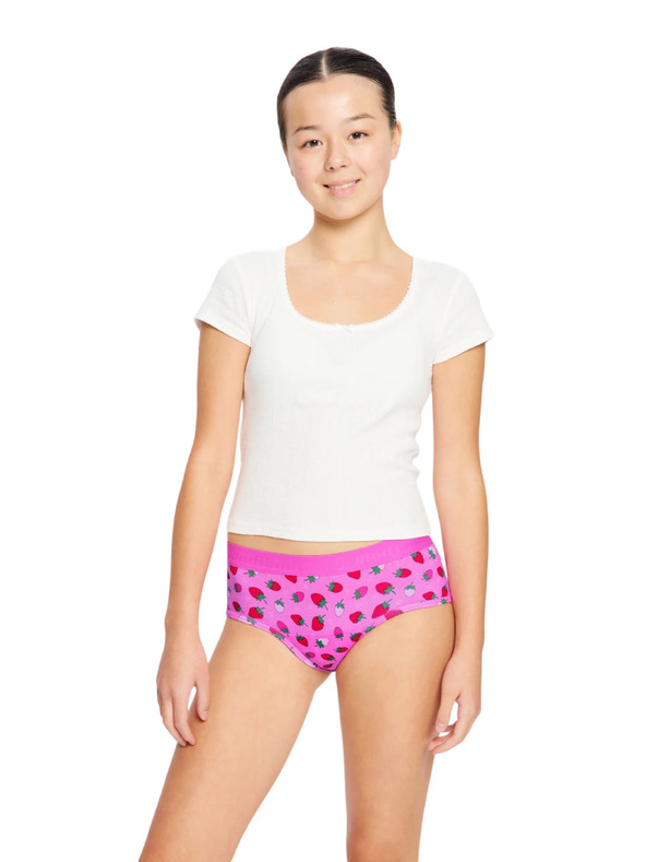 Modibodi Modibodi Teen Hipster Boyleg Moderate lányok menstruációs alsónadrág Strawberry Sorbet Pink