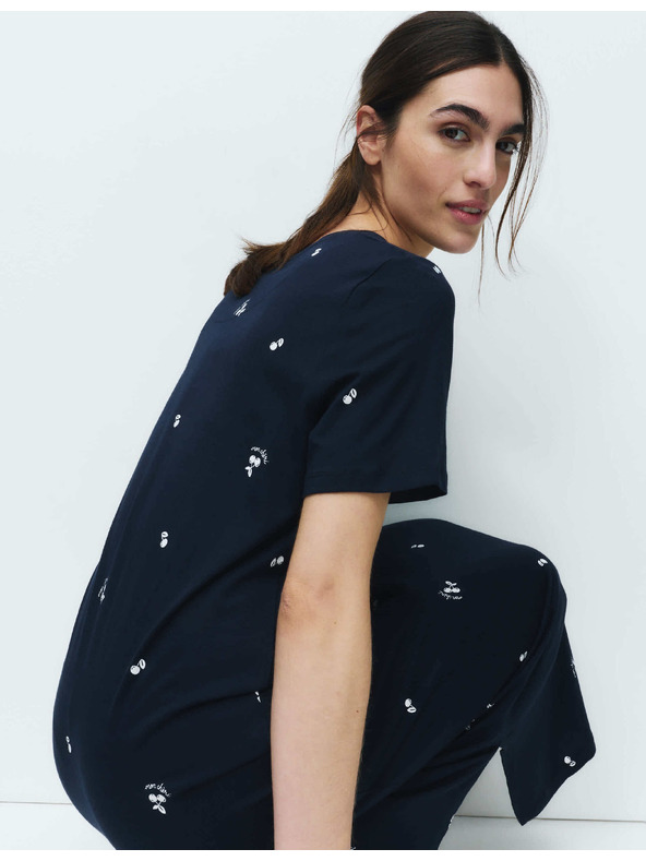 Marks & Spencer Pamut és modál pizsama nyomattali Marks & Spencer tengerészeti kék