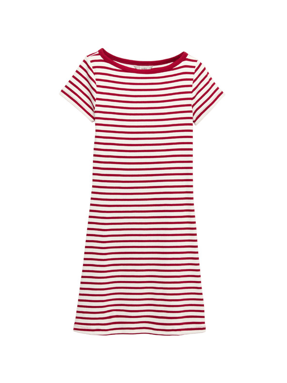 Marks & Spencer Csíkos mini ceruza ruha magas pamuttartalommal Marks & Spencer piros