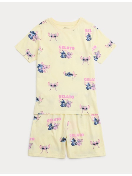 Marks & Spencer Marks & Spencer Lilo & Stitch™ tiszta pamut pizsama (3–16 év) sárga
