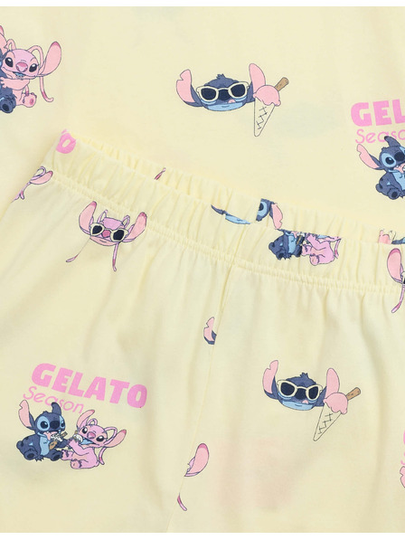 Marks & Spencer Marks & Spencer Lilo & Stitch™ tiszta pamut pizsama (3–16 év) sárga