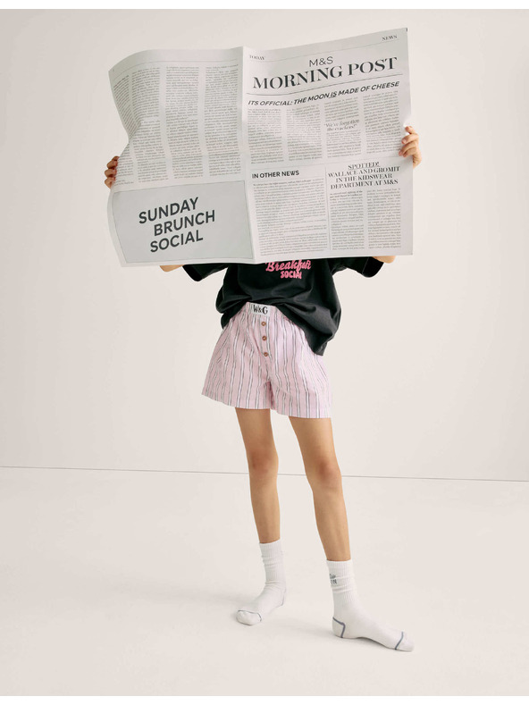 Marks & Spencer Marks & Spencer tiszta pamut pizsama Wallace & Gromit™ motívummal (6–16 év) szürke