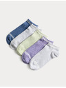 Marks & Spencer Trainer Liners™ edzőzokni magas pamutarányú, 5 pár csomag (6 kicsi – 7 nagy) Marks & Spencer szürke