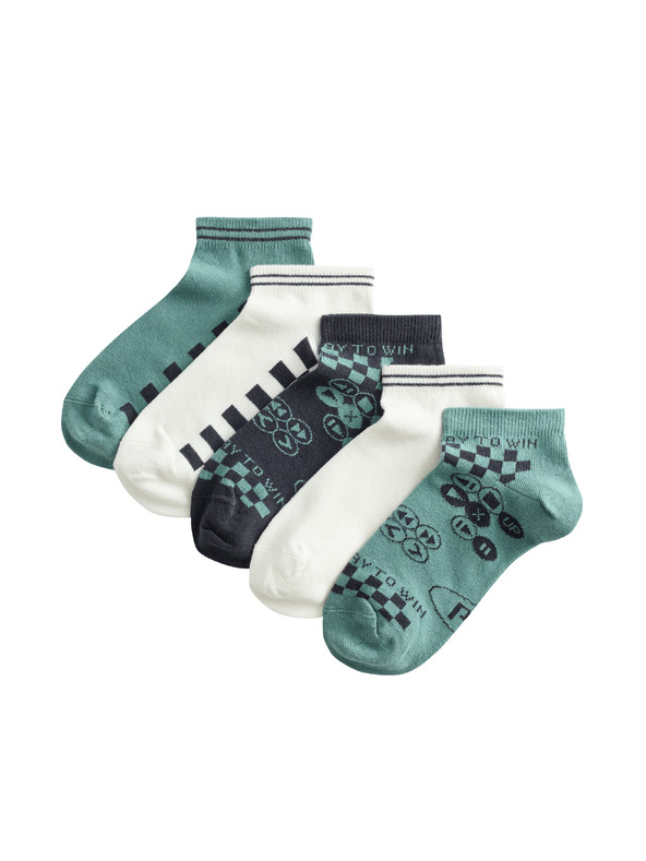Marks & Spencer Trainer Liners™ Gaming edzőzokni, 5 pár csomag (6 kicsi – 7 nagy) Marks & Spencer zöld
