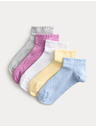 Marks & Spencer Bordázott Trainer Liners™ edzőzokni magas pamutarányú, 5 pár (6 kicsi – 7 nagy) Marks & Spencer többszínű