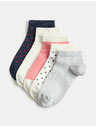 Marks & Spencer Csíkos Trainer Liners™ edzőzokni magas pamutarányú, 5 pár szett Marks & Spencer kék