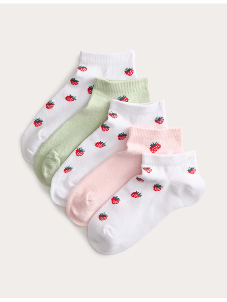 Marks & Spencer Trainer Liners™ edzőzokni epremintával és magas pamutarányú, 5 pár csomag (6 kicsi – 7 nagy) Marks & Spencer piros