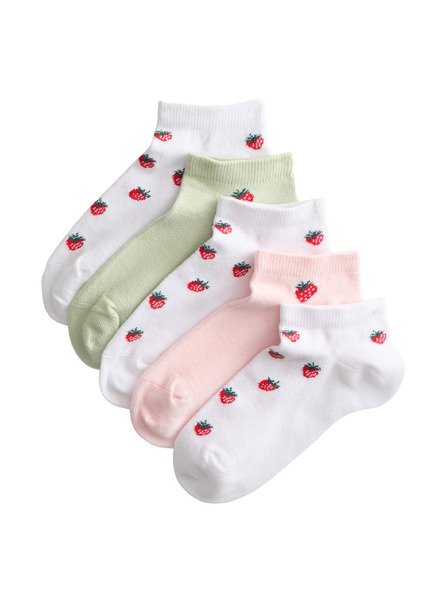 Marks & Spencer Trainer Liners™ edzőzokni epremintával és magas pamutarányú, 5 pár csomag (6 kicsi – 7 nagy) Marks & Spencer piros