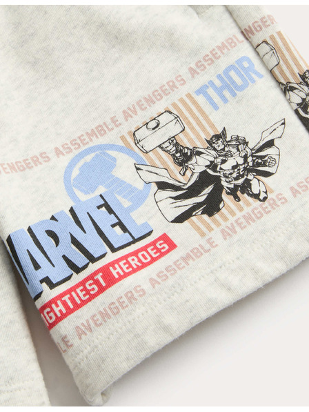 Marks & Spencer Marvel™ melegítő rövidnadrág magas pamutarányú (2–10 év) Marks & Spencer szürke
