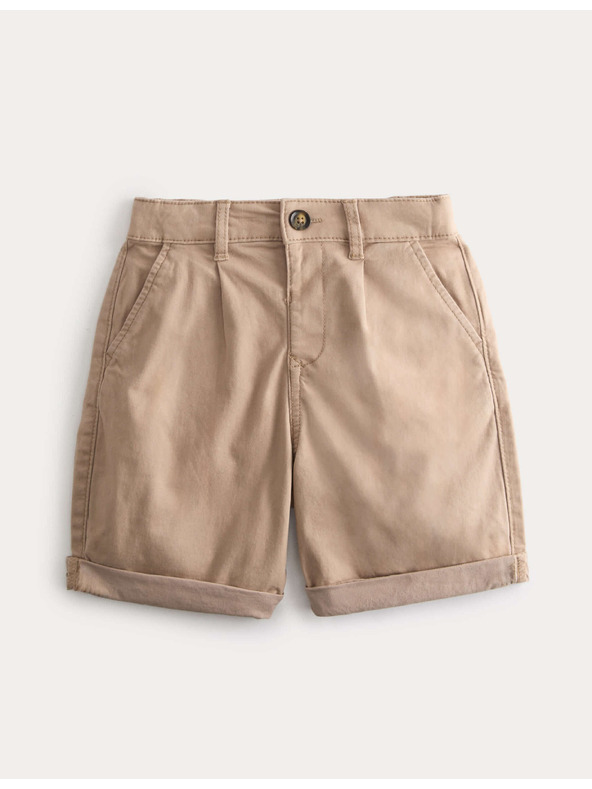 Marks & Spencer Pliszírozott chino rövidnadrág magas pamutarányú (2–10 év) Marks & Spencer krém