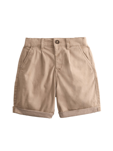 Marks & Spencer Pliszírozott chino rövidnadrág magas pamutarányú (2–10 év) Marks & Spencer krém