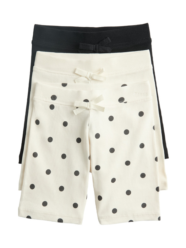 Marks & Spencer Pöttyös kerékpáros rövidnadrág magas pamutarányú, 3 db (2–8 év) Marks & Spencer krémszín