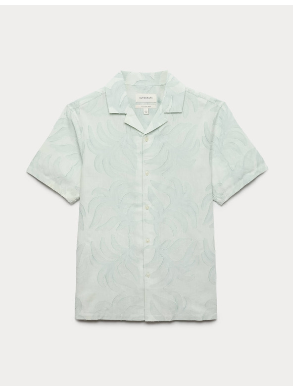 Marks & Spencer Jacquard ing magas pamutarányú rövid ujjal Marks & Spencer zöld