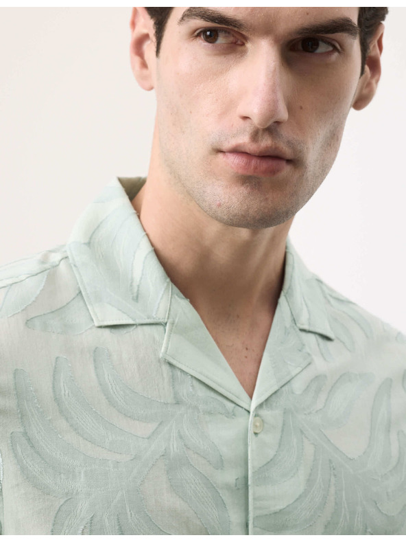 Marks & Spencer Jacquard ing magas pamutarányú rövid ujjal Marks & Spencer zöld