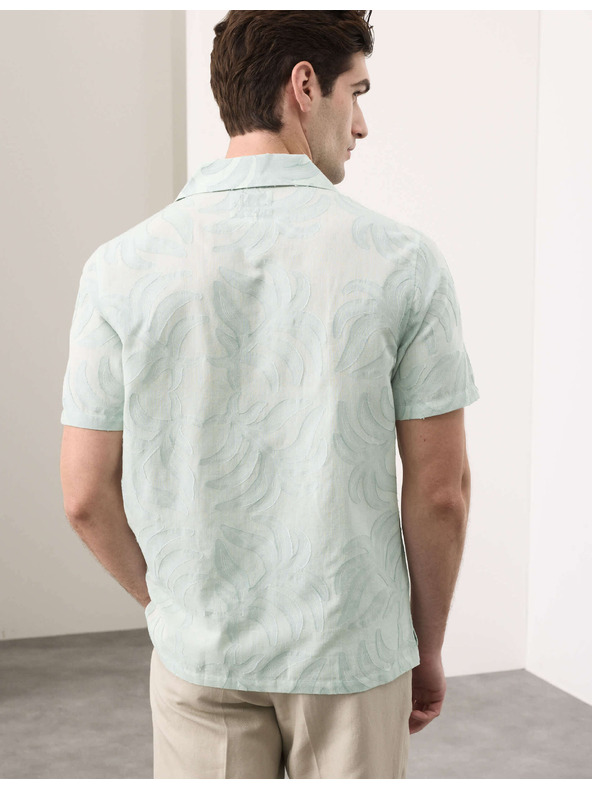 Marks & Spencer Jacquard ing magas pamutarányú rövid ujjal Marks & Spencer zöld