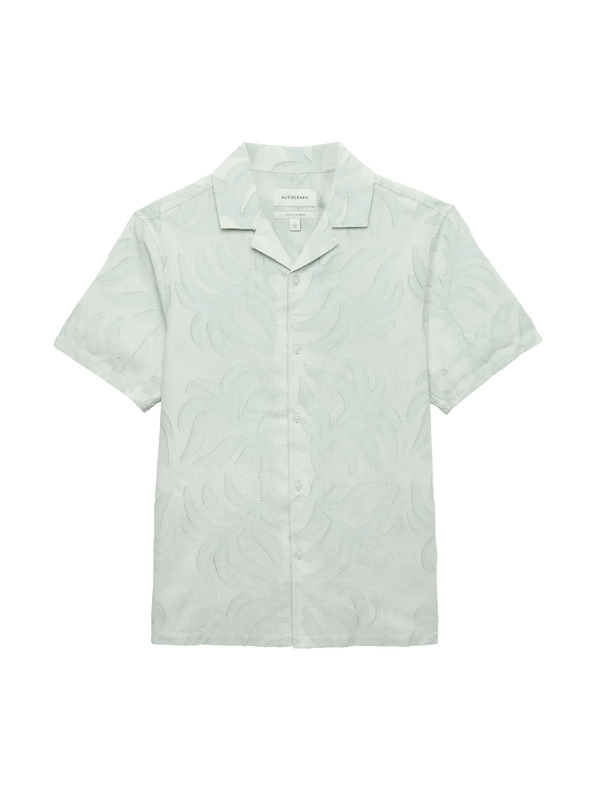 Marks & Spencer Jacquard ing magas pamutarányú rövid ujjal Marks & Spencer zöld