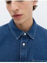 Marks & Spencer Rövid ujjú denim ing tiszta pamutból Marks & Spencer kék