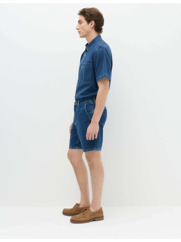 Marks & Spencer Rövid ujjú denim ing tiszta pamutból Marks & Spencer kék