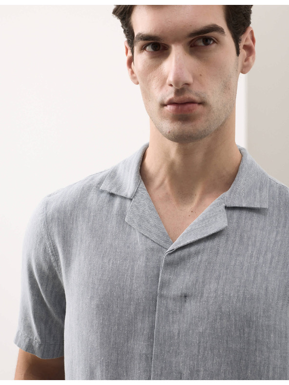 Marks & Spencer Ing lenvászon keverékből rövid ujjal Marks & Spencer kék