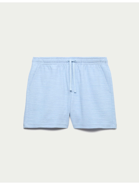 Marks & Spencer Buklé shorts magas pamuttartalmú Marks & Spencer kék
