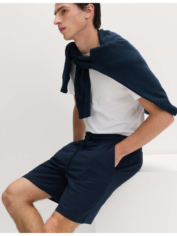 Marks & Spencer Shorts rugalmas derékkal, magas pamuttartalmú Marks & Spencer tengeri kék