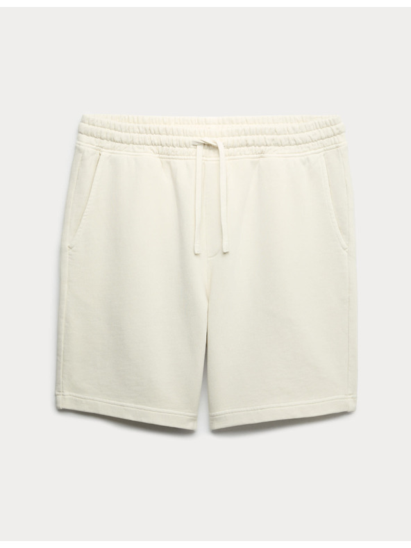 Marks & Spencer Shorts tiszta pamutból rugalmas derékkal Marks & Spencer krém