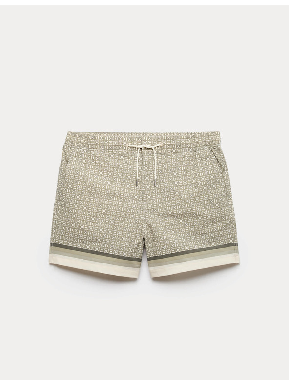 Marks & Spencer Gyorsan száradó fürdőshorts geometrikus mintával Marks & Spencer zöld