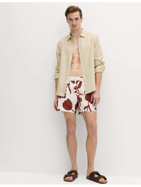 Marks & Spencer Textúrált gyorsan száradó fürdőshorts virágmotívummal Marks & Spencer piros